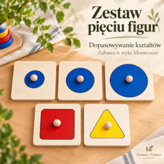 Puzzle montessori koło kwadrat trójkąt