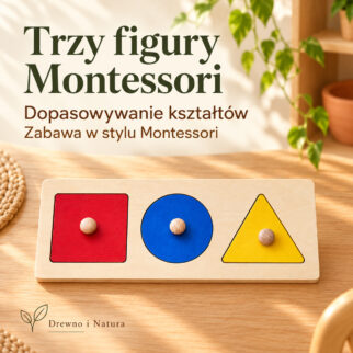 Układanka- puzzle  montessori - Kółko, kwadrat, trójkąt