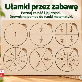 Układanka - puzzle montessori nauka ułamków 1/6
