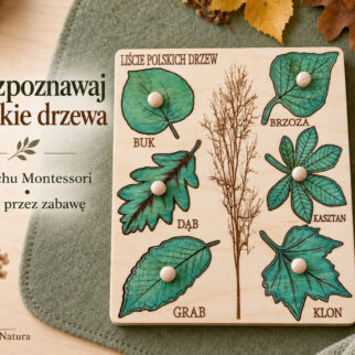 Układanka- puzzle montessori liście