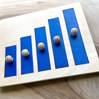 Układanka montessori  sorter długości wykres
