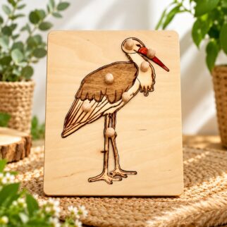 Układanka - puzzle  montessori budowa bociana