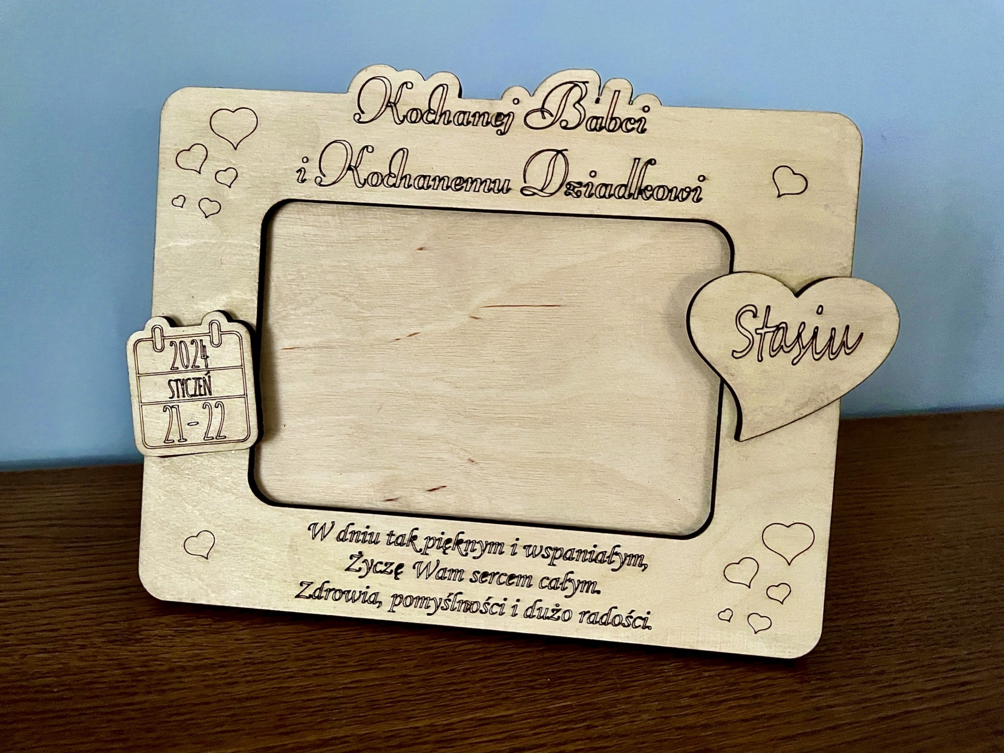 Drewniana ramka personalizowana do fotografii 2 w 1 - obrazek 2