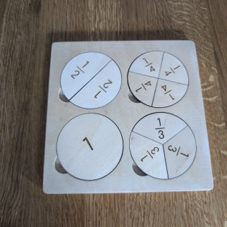 Układanka - puzzle montessori nauka ułamków 1/4