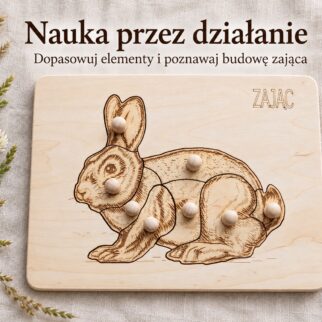 Układanka - puzzle montessori zając