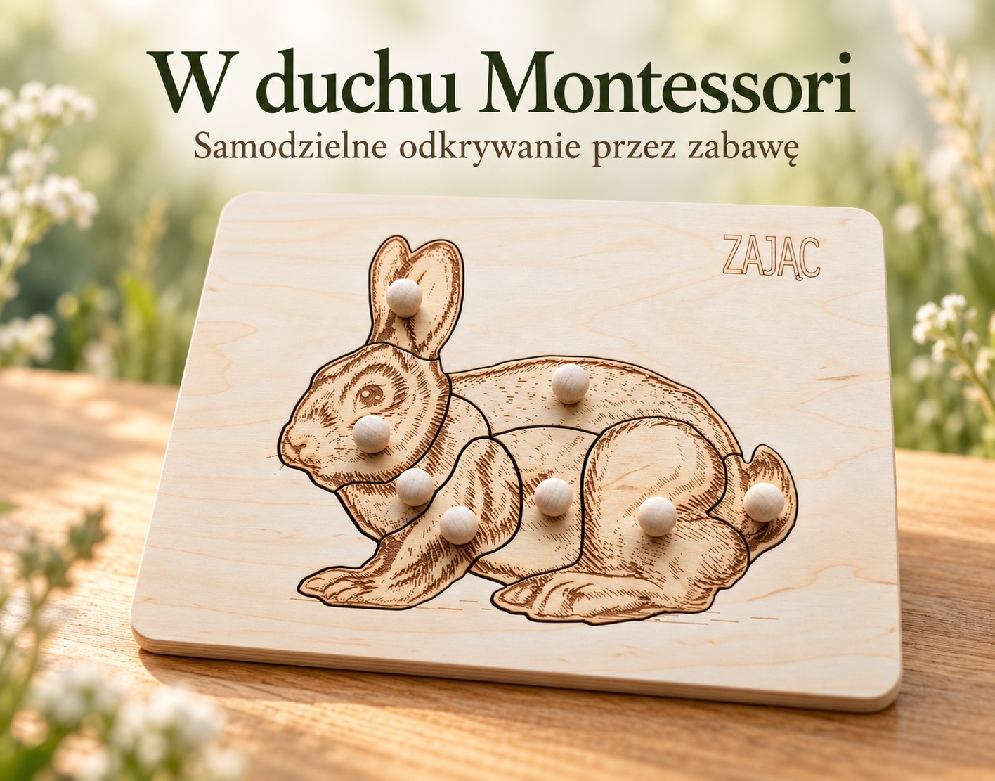 Budowa zająca – drewniana układanka Montessori | Zwierzęta leśne - obrazek 3